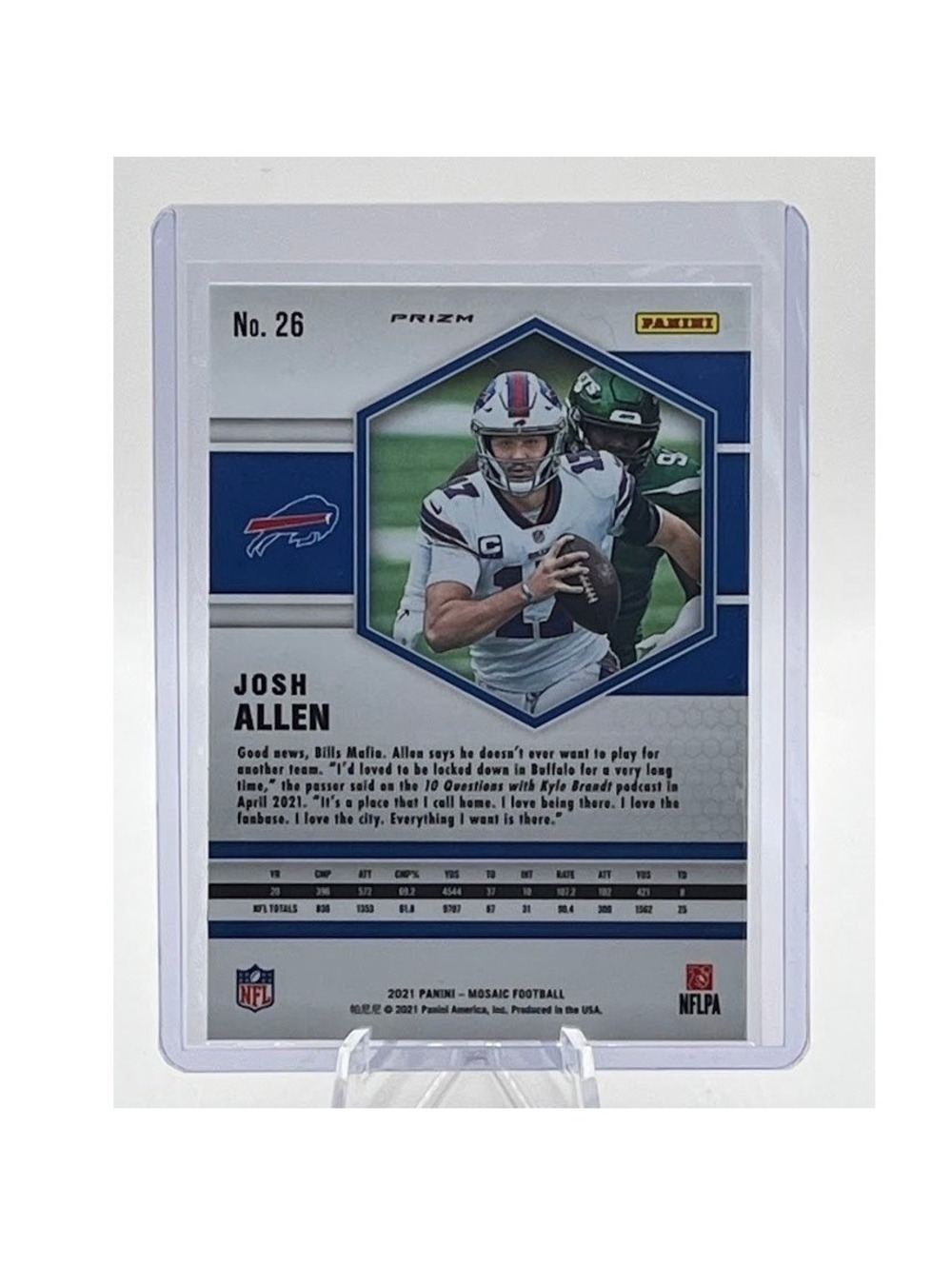 Josh Allen Orange Fluorescent Mosaic 2021 Panini Mosaic 26 NFL Buffalo Bills - Picture 4 of 4